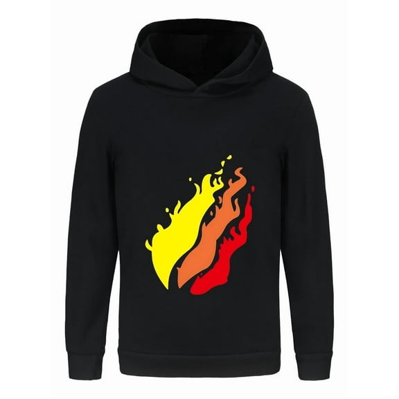 Boys Girls Flame Hoodie – Kids Preston Playz Inspired Lightweight Sweatshirt Long Sleeve Pullover for Kids