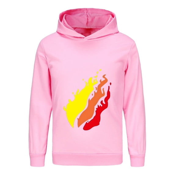 Boys Girls Flame Hoodie – Kids Preston Playz Inspired Lightweight Sweatshirt Long Sleeve Pullover for Kids