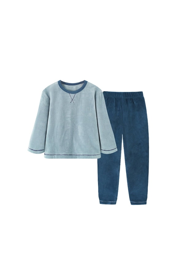 Boys' Girls' Flannel Clothes Set Zipper Top And Pants Winter Warm Soft Fuzzy Pants Fall Winter Outfits Set