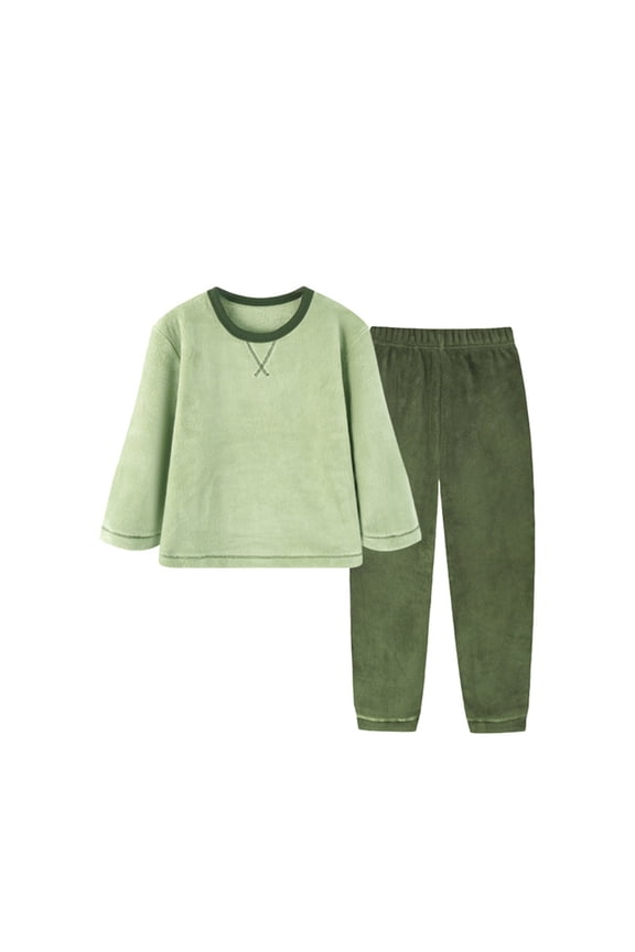 Boys' Girls' Flannel Clothes Set Zipper Top And Pants Winter Warm Soft Fuzzy Pants Fall Winter Outfits Set