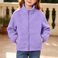 thumbnail image 1 of Boys Girls Jacket Lightweight Fall Spring Soft Anti-Pilling Lightweight Jacket Winter Thermal Outwears (Light Purple), 1 of 5