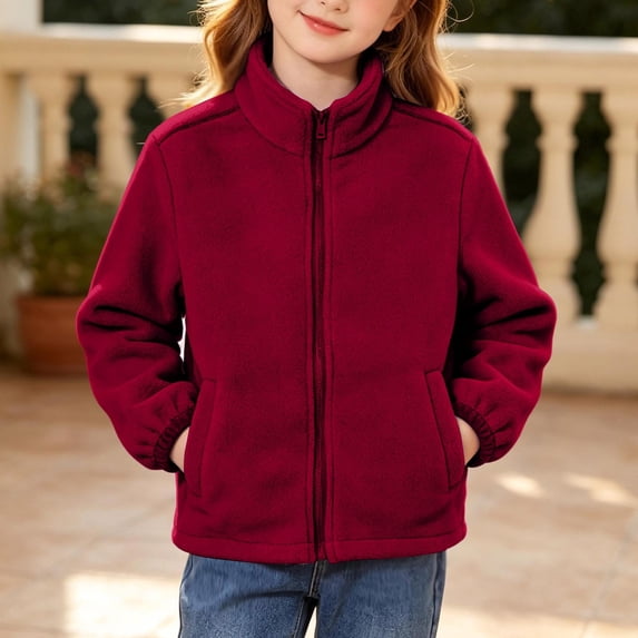 Boys Girls Jacket Lightweight Fall Spring Soft Anti-Pilling Lightweight Jacket Winter Thermal Outwears ()
