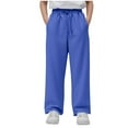 thumbnail image 1 of Boys Girls Fleece Joggers Sweatpants Soft Warm Kids Active Sweat Pants with Pocket & Drawstring Blue 10-11 Years, 1 of 5