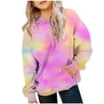 thumbnail image 1 of Boys Girls Fleece Lined Long Sleeve Hooded Sweatshirt Colors Drawstring Hoodies Tops With Pockets Sports Pullover Top Pink, 18-24M, 1 of 3