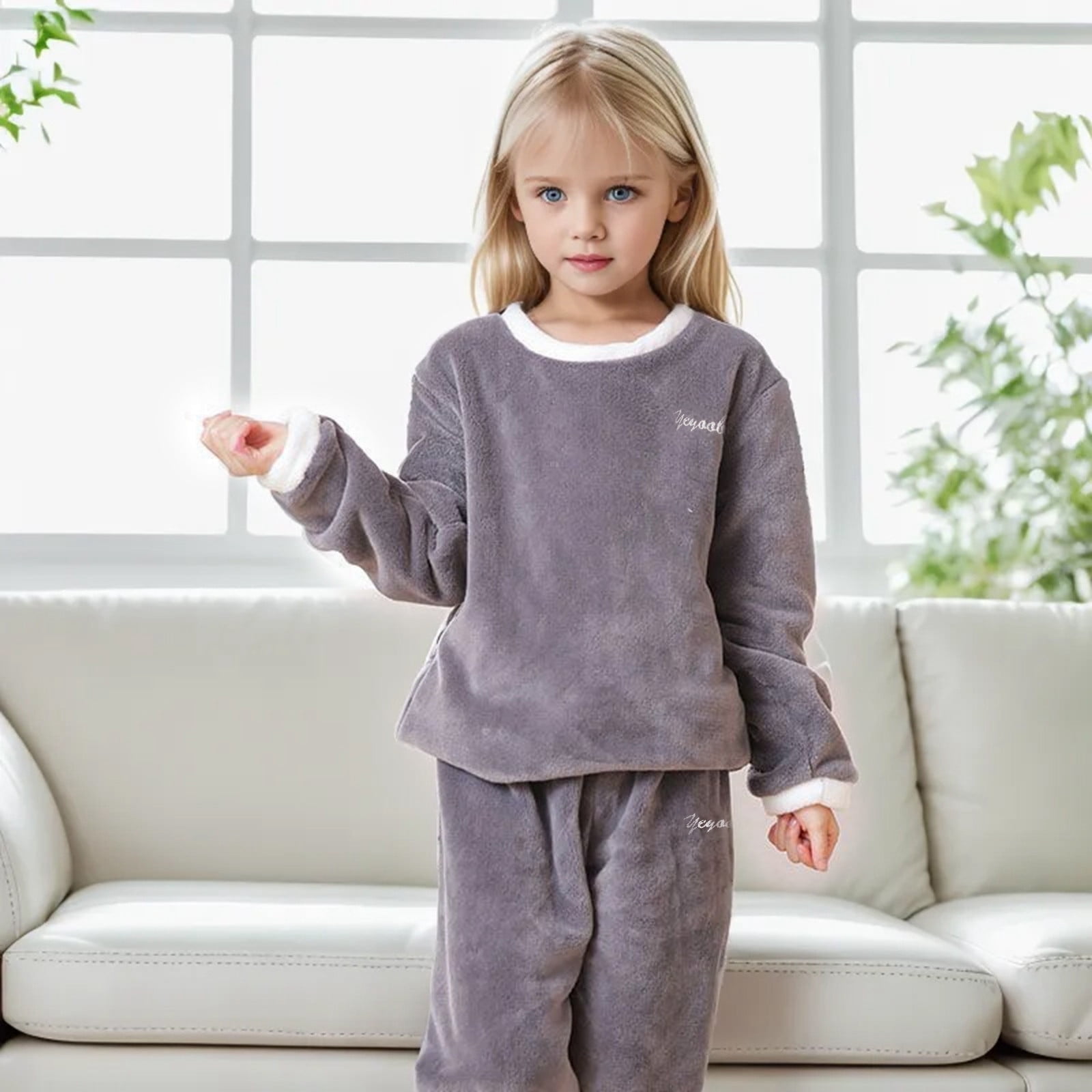 Girls fluffy pjs new arrivals