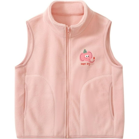 Boys Girls Fleece Vest Jacket Ligntweight Plain Full Zipper Sleeveless Collar Vest for Toddler Little Kids Big Kids Outerwear