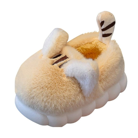 Boys Girls Fluffy Slippers Kids Toddler Warm Plush Lightweight Slip On House Slipper with Arch Support