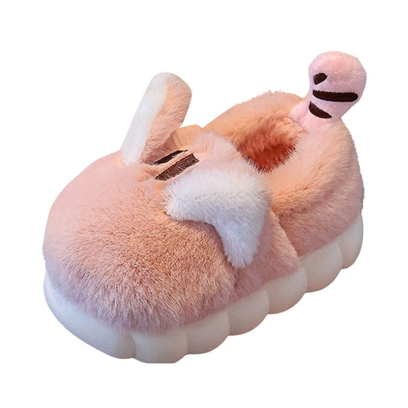 Boys Girls Fluffy Slippers Kids Toddler Warm Plush Lightweight Slip On House Slipper with Arch Support