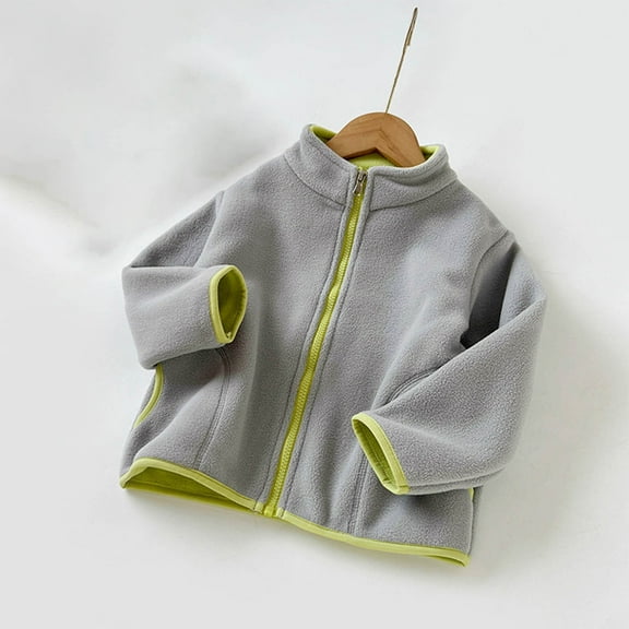 Boys Girls Full Zip Polar Fleece Jacket Lightweight Soft Thermal Outerwear Jacket for Fall Winter School Play (2-12 Years)
