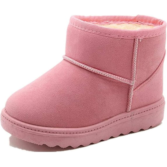 Boys Girls Fur Lined Snow Boots Outdoor Warm Winter Flat Shoes(Toddler/Little Kid)