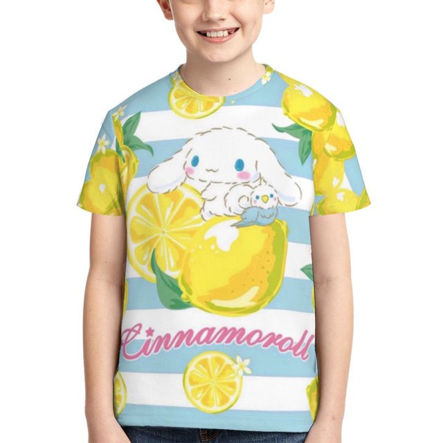 Boys Girls Game Cinnamoroll TShirts Youth 3D Print Short Sleeve Shirts