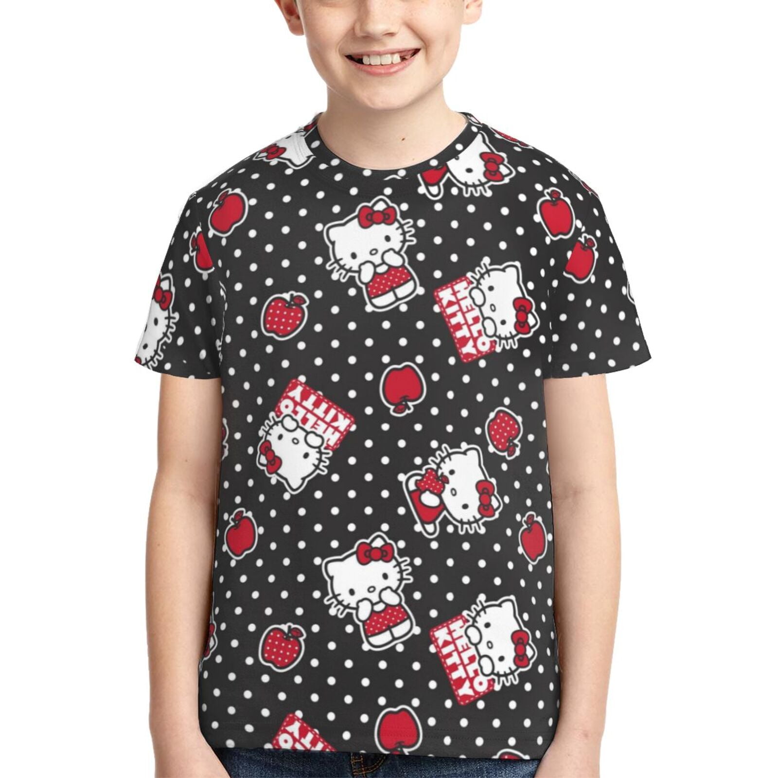 Boys Girls Game Hello Kitty T-Shirts Youth 3D Print Short Sleeve Shirts ...