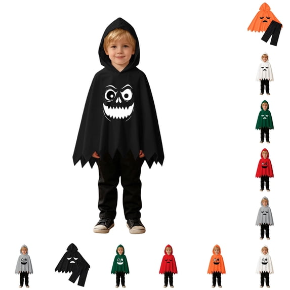 Boys Girls Ghost Costume Two Piece Cute Cloak with Hood Black Pants Cosplay Costumes