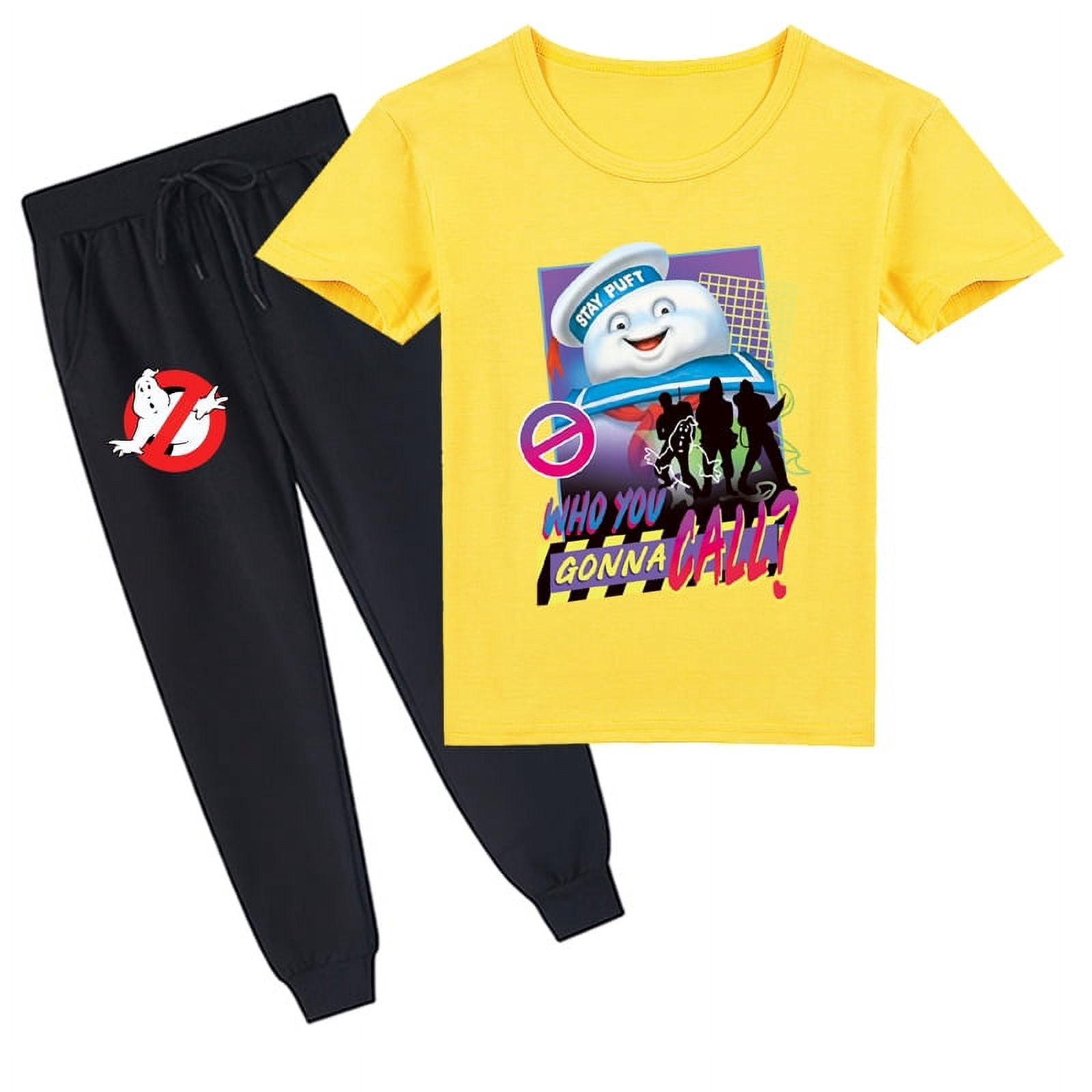 Boys Girls Ghostbusters Cotton Summer Short Tshirt Long Pants 2 Pieces