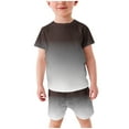 thumbnail image 1 of Boys Girls Gradient T-shirt Set Printed Children Shorts Set Child's Two-piece Set Boys Sleeve Bowtie Romper Boys Shorts Wedding Party Set, 1 of 6