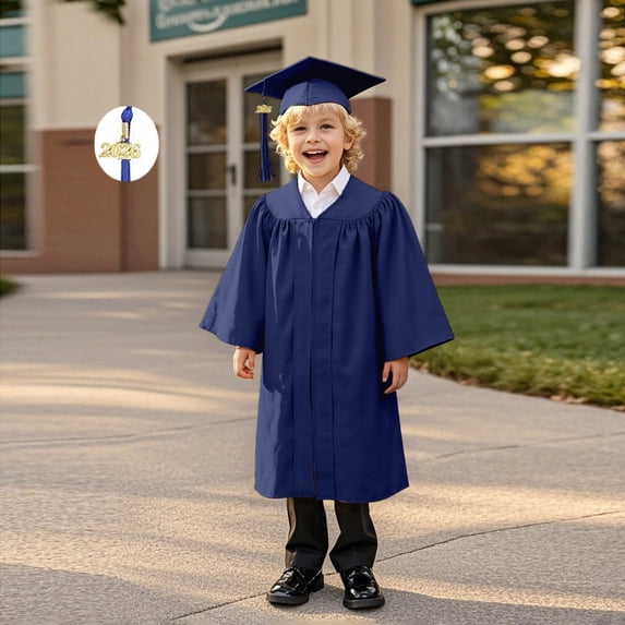 Boys Girls Graduation Cap And Gown For Toddler Blue Graduation Cap And Gown Class Of 2026 Graduation Photography Outfit 4-5 Years