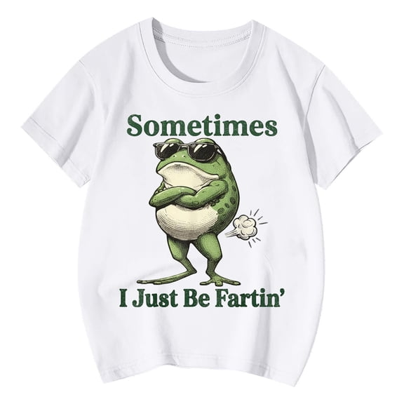 Boys Girls Graphic T Shirts Short Sleeve Tees With Cool Sometimes I Just Be Fartin' Letter Print For Kids Youth Teen Casual Daily Wear