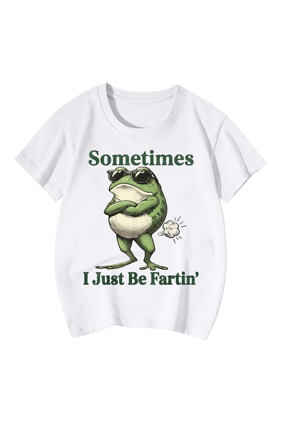 Boys Girls Graphic T Shirts Short Sleeve Tees With Cool Sometimes I Just Be Fartin' Letter Print For Kids Youth Teen Casual Daily Wear