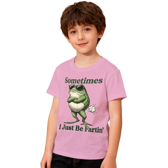 Boys Girls Graphic T Shirts Short Sleeve Tees With Cool Sometimes I Just Be Fartin' Letter Print For Kids Youth Teen Casual Daily Wear