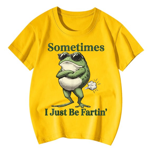 Boys Girls Graphic T Shirts Short Sleeve Tees With Cool Sometimes I Just Be Fartin' Letter Print For Kids Youth Teen Casual Daily Wear