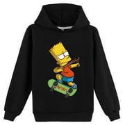ZHOUYAN Boys Girls Graphic The Simpsons Pullover Hoodies Kids Cotton Casual Printing Sweatshirt with a Hood Clothings