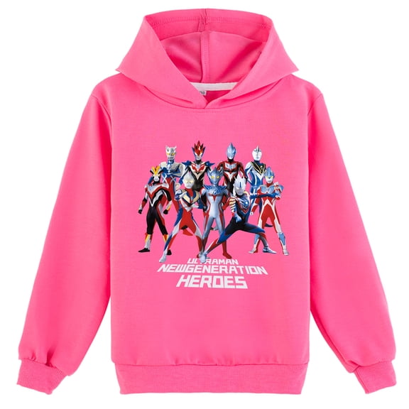 Boys Girls Graphic Ultraman Pullover Hoodies Cotton Casual Printing Sweatshirt with a Hood