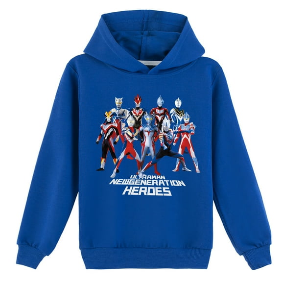 Boys Girls Graphic Ultraman Pullover Hoodies Cotton Casual Printing Sweatshirt with a Hood