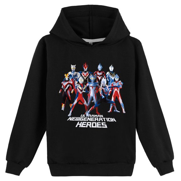 Boys Girls Graphic Ultraman Pullover Hoodies Cotton Casual Printing Sweatshirt with a Hood