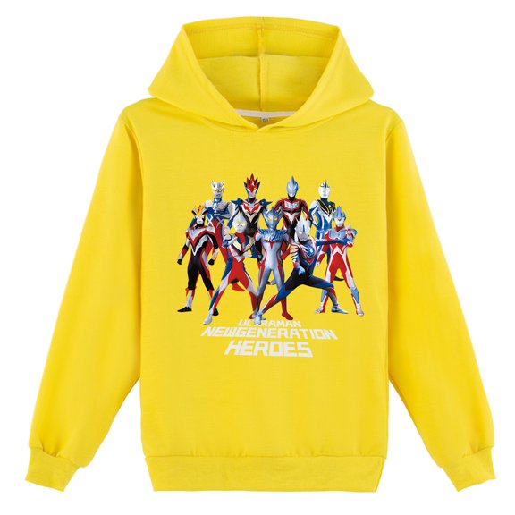 Boys Girls Graphic Ultraman Pullover Hoodies Cotton Casual Printing Sweatshirt with a Hood