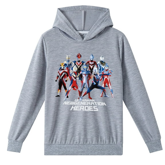 Boys Girls Graphic Ultraman Pullover Hoodies Cotton Casual Printing Sweatshirt with a Hood