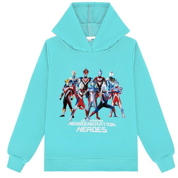 Boys Girls Graphic Ultraman Pullover Hoodies Cotton Casual Printing Sweatshirt with a Hood