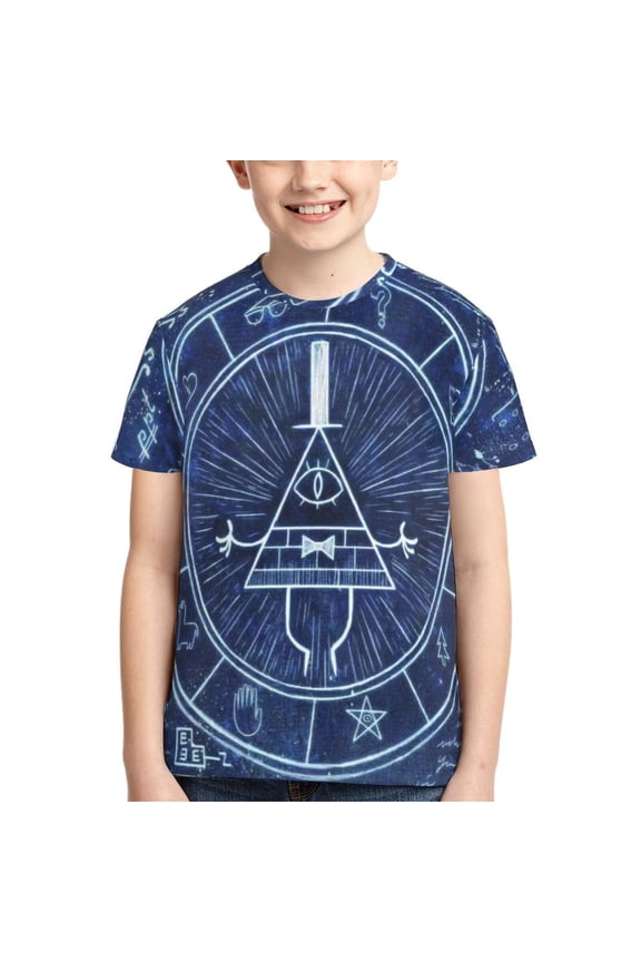 Boys Girls Gravity Fall T-Shirts 3d Printed Novelty Short Sleeve Shirts Kids Youth Game Cartoon Tee Shirts Summer Tops