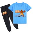 thumbnail image 1 of Boys & Girls Grizzly And The Lemmings Crew Neck Cotton Short Sleeve T-shirt and Long Pants Outfit, 1 of 3