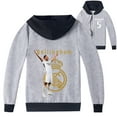 thumbnail image 1 of Boys Girls Haaland Graphic Zipper Hooded Outerwear Jacket Sweatshirt with Hood Fashion Jacket, 1 of 6