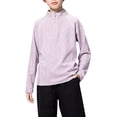 thumbnail image 1 of Boys Girls Half Zip Pullover Sweatshirt Athletic Sport Henley Shirt Lightweight Long Raglan Sleeve Top Running Gym Activewear, 1 of 3