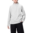thumbnail image 1 of Boys Girls Half Zip Pullover Sweatshirt Athletic Sport Henley Shirt Lightweight Long Raglan Sleeve Top Running Gym Activewear, 1 of 5
