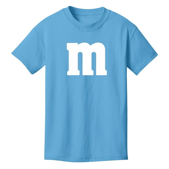 Boys Girls Halloween Candy Costume M T-Shirt Youth Size - Colorful Cosplay Party Tee with Bold Letter Graphic, Brown Small