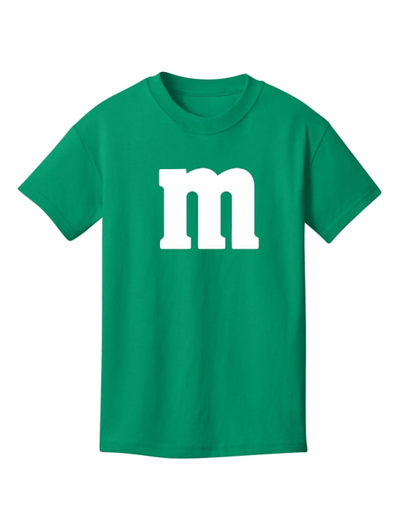 Boys Girls Halloween Candy Costume M T-Shirt Youth Size - Colorful Cosplay Party Tee with Bold Letter Graphic, Kelly Large