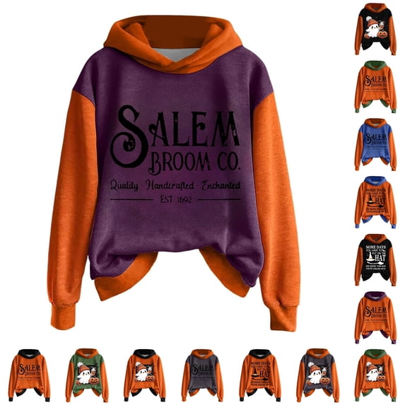 Boys Girls Halloween Hoodie Long Sleeve Pullover Oversized Tops Winter Outerwear