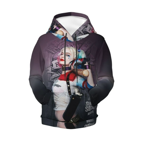 Boys Girls Harley Qu-in Pullover Hoodies 3D Print Novelty Colorful Kids Hoodie Sweatshirts with Pocket