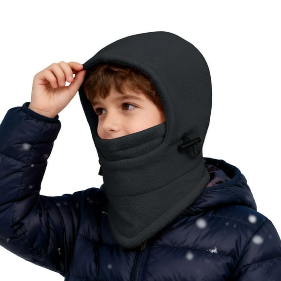 Boys Girls Hat Winter Face Windproof Cold Weather Lined Thermal Hood Outdoor Sports Cycling Skiing Motorcycle Riding Activities Full Head Cover