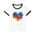 thumbnail image 1 of Boys Girls Heart Graphic T-shirts Cotton Kids Plain Round Neck Basic Top - Children School Active Tees Shirts Age 3-13 Years Black 11-12 Years, 1 of 6
