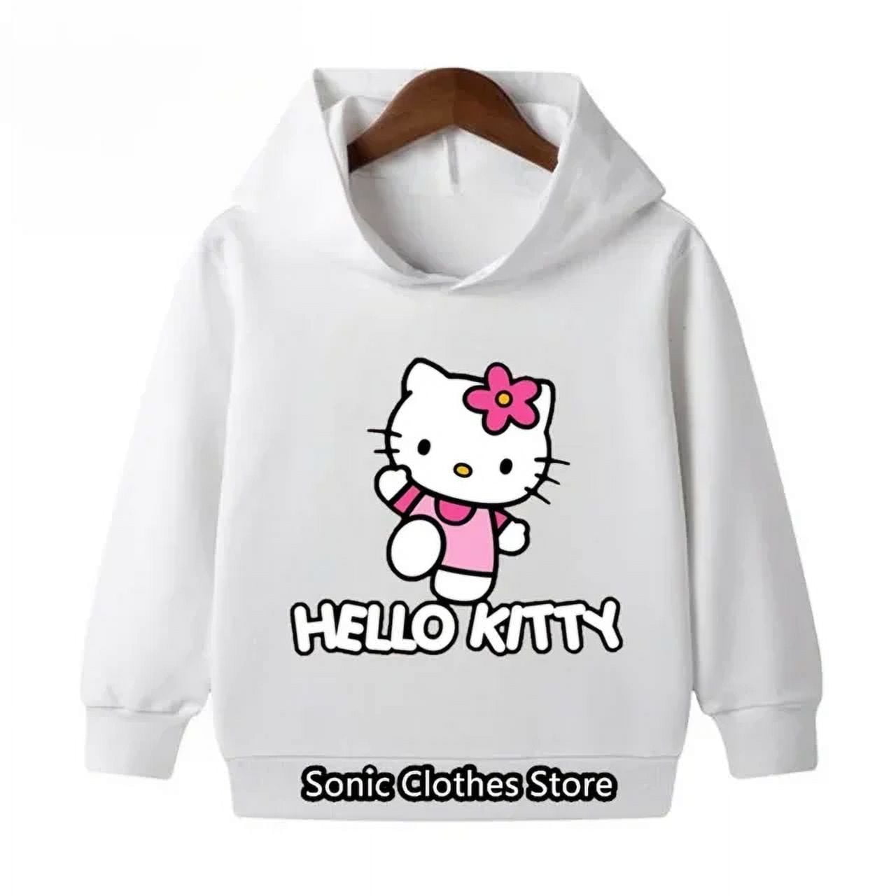 Boys Girls Hello Kitty Hoodies Long Sleeves Cartoon Sweatshirt Baby