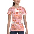 thumbnail image 1 of Boys Girls Hello Kitty Shirt Graphic T-Shirt Crewneck Short Sleeve 3d Colorful Tops Tees, 1 of 6
