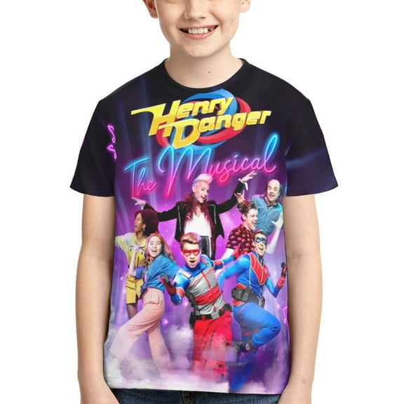 Boys Girls Henry Danger T-Shirts 3d Printed Novelty Short Sleeve Shirts Kids Youth Game Cartoon Tee Shirts Summer Tops