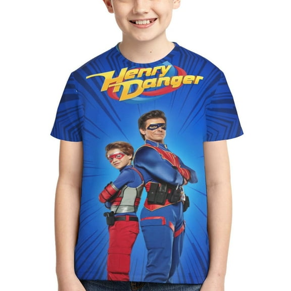 Boys Girls Henry Danger T-Shirts 3d Printed Novelty Short Sleeve Shirts Kids Youth Game Cartoon Tee Shirts Summer Tops