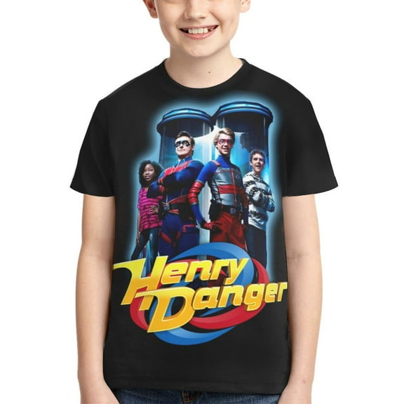 Boys Girls Henry Danger T-Shirts 3d Printed Novelty Short Sleeve Shirts Kids Youth Game Cartoon Tee Shirts Summer Tops