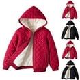thumbnail image 1 of Boys Girls Hooded Jacket Unisex Tween 3-12Years Long Sleeve Solid Color Fleece Jacket Winter Casual Loose Warm Coats for Outdoor Sport, 1 of 7