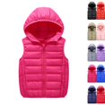 thumbnail image 1 of Boys Girls Hooded Puffer Vest,Kids Winter Down Vest, Sleeveless Zipper Jackets Outerwear, Lightweight Warm for Daily Wear,Hot Pink,170, 1 of 5