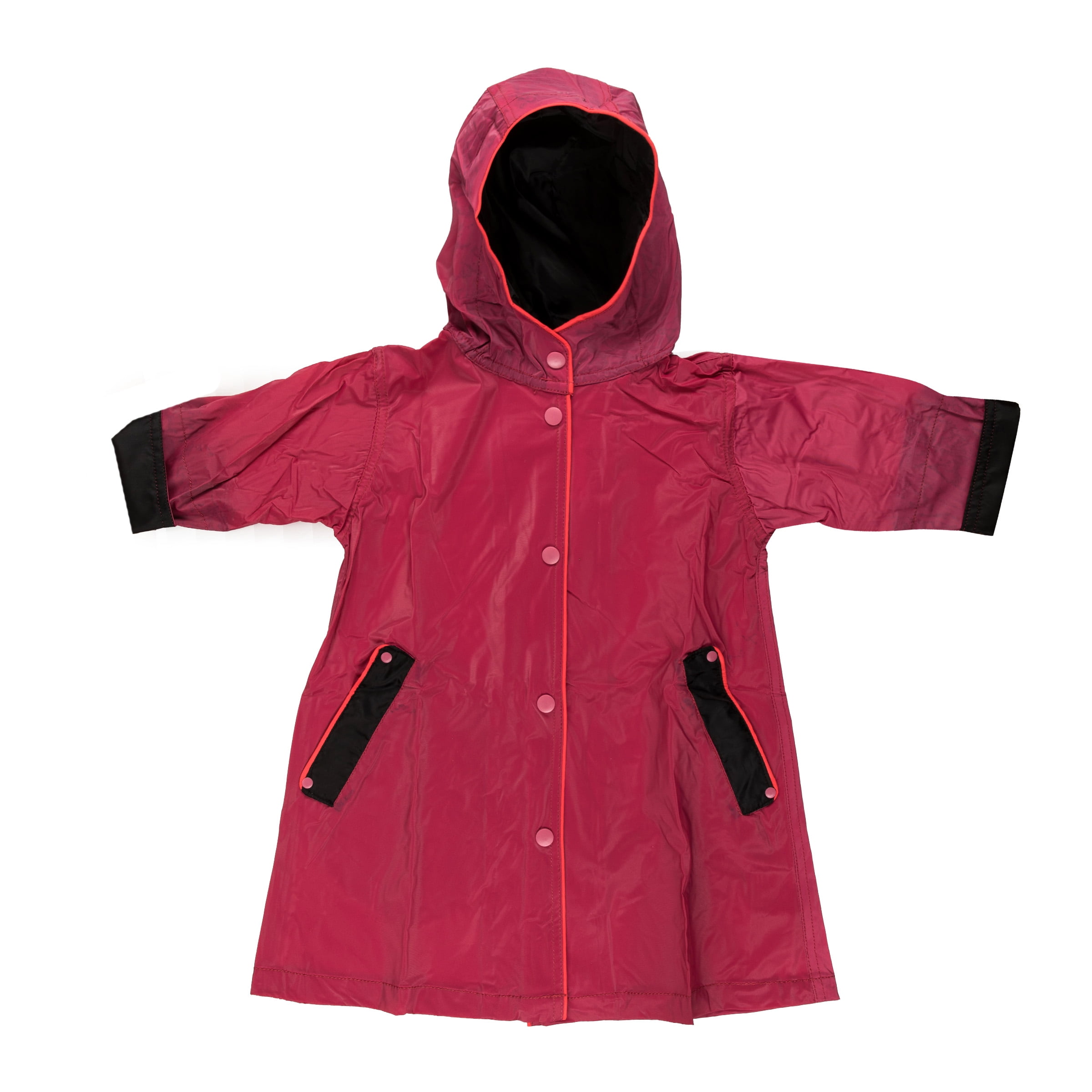 Boys Girls Hooded Waterproof Long Raincoat Full Length Rain Jacket For
